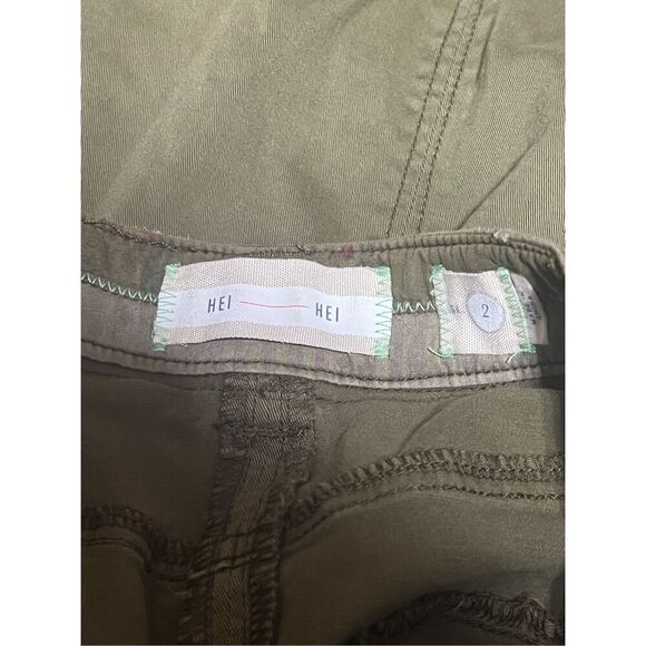 Anthropologie Hei Hei Skirt Olive Green Denim With Distressing - Picture 4 of 5